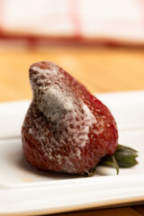 comida en mal estado, frutillas con moho