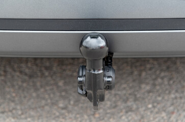 Trailer towing hitch on a passenger car