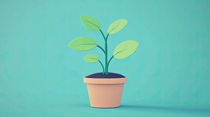 investment plant sprouting flat design front view sustainability theme animation vivid 