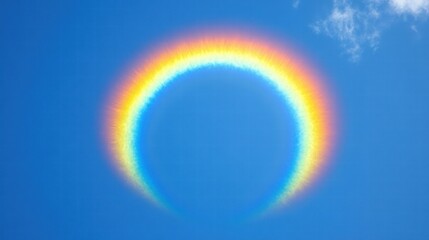 Obraz premium Circular Rainbow in a Blue Sky