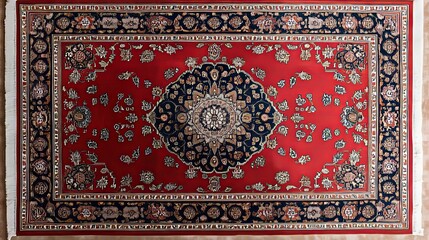 Obraz premium Ornate Red Carpet With Intricate Floral Design