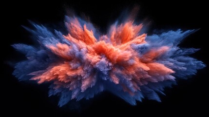Abstract Explosion of Blue and Orange Powder