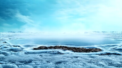 Fototapeta premium Frozen Lake Winter Landscape