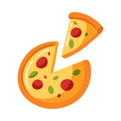 Delicious Pepperoni Pizza Slice Illustration