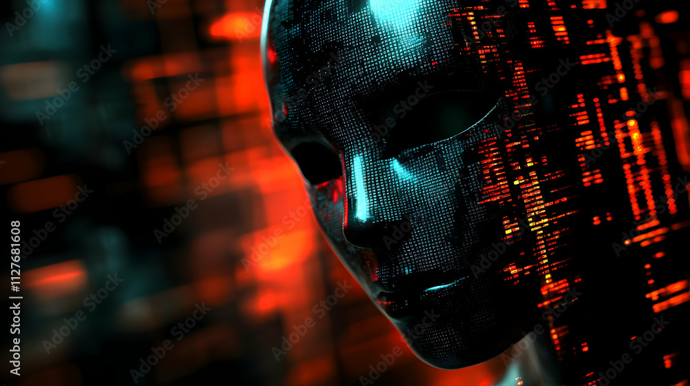 Poster digital mask: unveiling ai's enigma, exploring code's mysteries