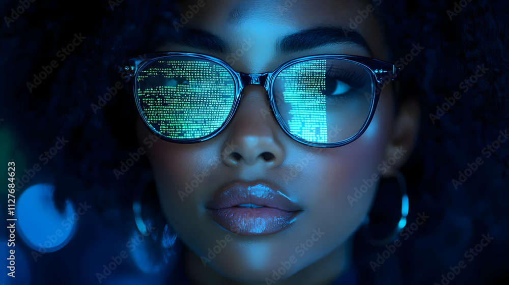Poster woman codes: digital future, algorithms reflect