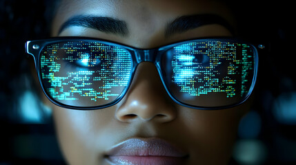 Code Reflects: Digital World in Glasses, Exploring Programming's Visual Beauty