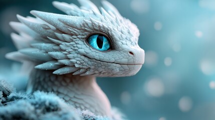Crystalline Ice Dragon in Ethereal Art Style
