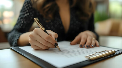 Woman Signs Contract: Legal Document Signing, Agreement Details, Important Paperwork