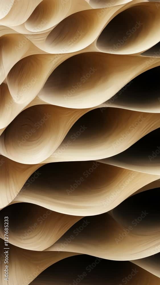 Poster intricate wooden waves create an elegant pattern in a modern interior design setting