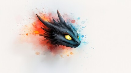 Mythical Dragon in Soft Watercolor Style
