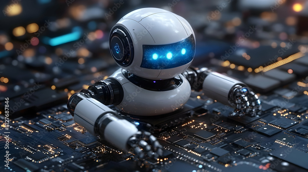 Poster robot works on circuit board: future tech