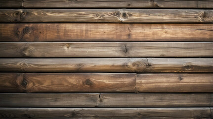 Naklejka premium Rustic Wooden Plank Wall Featuring Deep Rich Grain Patterns And Natural Weathered Texture Perfect For Cozy Interior Or Architectural Designs