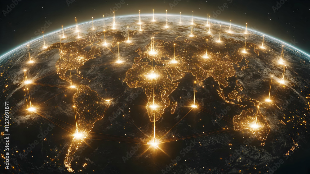 Poster global network: illuminating connections across continents
