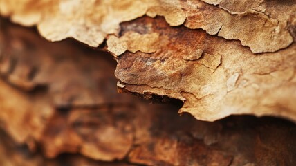 Fototapeta premium Close-up of rough, textured tree bark in brown hues