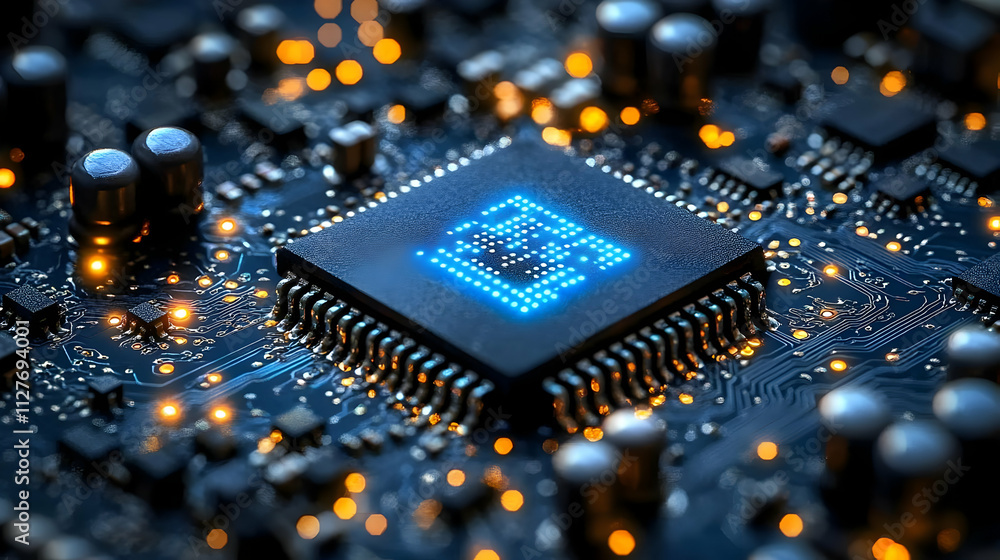 Poster exploring microchip technology: circuits & innovation