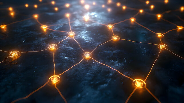 Decentralized Network: Nodes & Connections Visualized