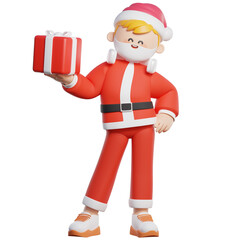 Santa with Christmas Gifts 3D character