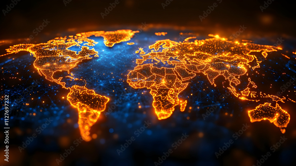 Poster Global Network: Illuminating Connections Across Continents