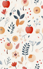 Fototapeta premium Retro style floral texture art background 