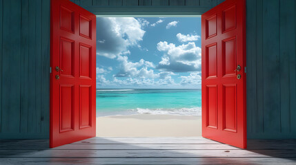 Red Door Opens to Tropical Beach Paradise Escape