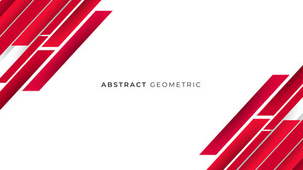 modern  and minimalist red background with abstract geometric on white background