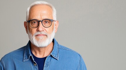 Fototapeta premium Senior Man Portrait with Glasses and Beard