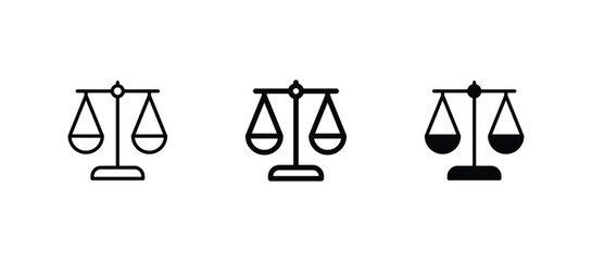 scales of justice icon set vector	