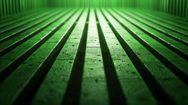 Abstract green textured surface with parallel lines, creating a modern digital atmosphere.