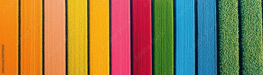 Poster vibrant color spectrum displayed in arranged stripes showcasing visual harmony.