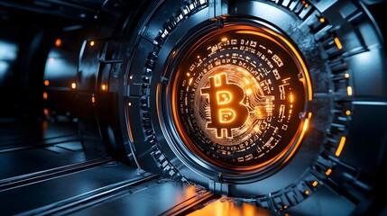 Bitcoin Digital Currency Futuristic Tech