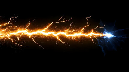 Clashing Energy:  Electric Bolts Collide in Vivid Display