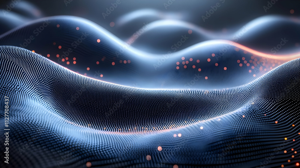 Poster abstract data waves flowing dynamically in 3d