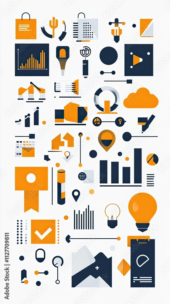 Poster abstract business data visualization graphic design