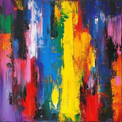 Fototapeta premium Vibrant, colorful abstract oil painting.