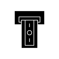 atm cash icon Vector flat thin line illustration