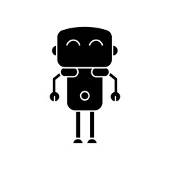 Intelligent tactical bot icon Vector flat thin line illustration