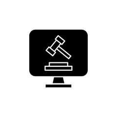 Online court icon Vector flat thin line illustration