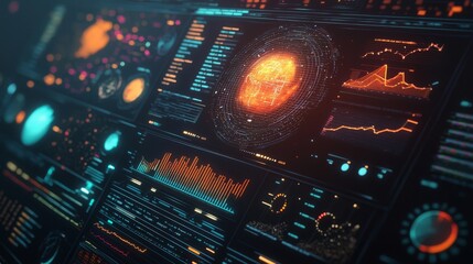 Fototapeta premium Engaging Sci-Fi Infographic Displaying Data Insights