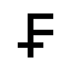 Swiss franc currency icon Vector flat thin line illustration