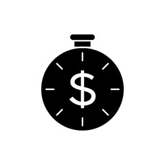 Time is money icon Vector flat thin line illustration