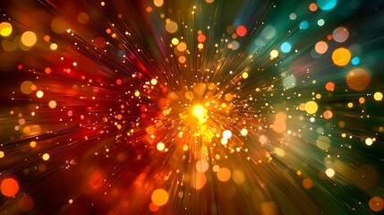Fototapeta premium Festive Burst of Light Abstract Bokeh Background