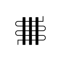 Underfloor heating icon Vector flat thin line illustration