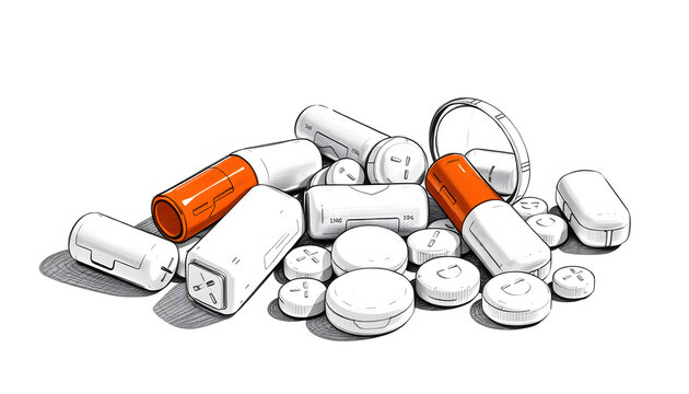 Narcotic Recreational Drugs isolated with white highlights, png