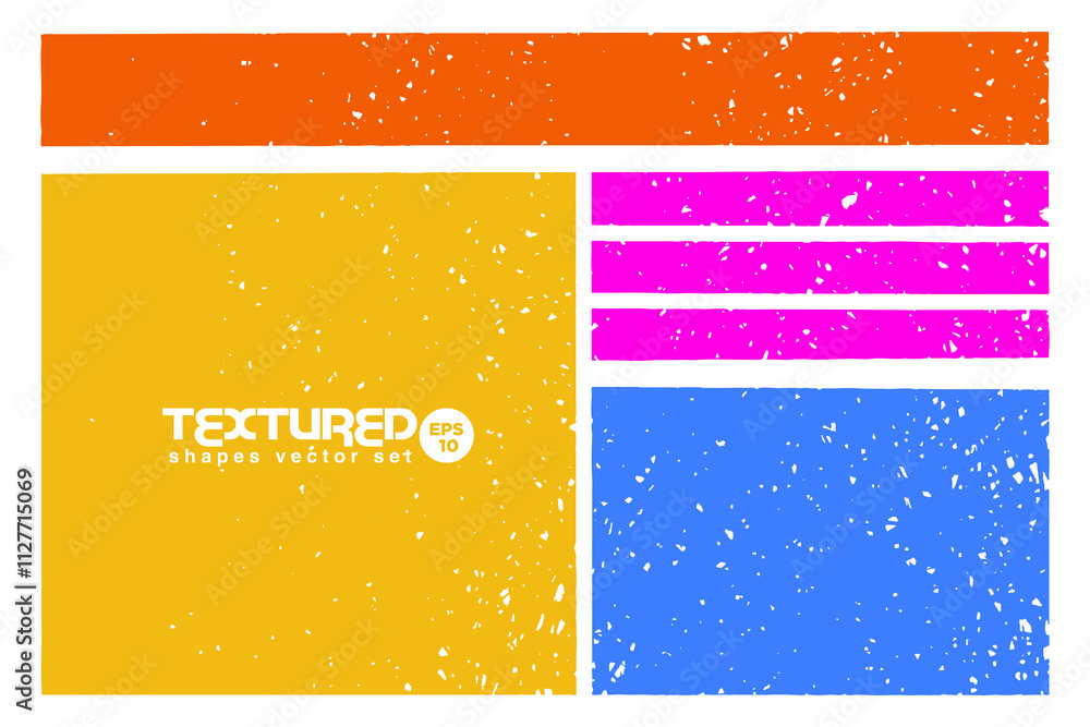 Poster colorful textured rectangular backgrounds set. vector old painted squares or rectangular shapes. fra