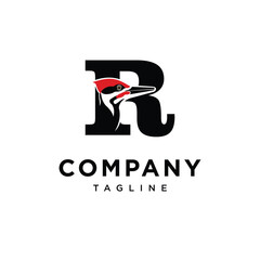 Letter R Woodpecker Logo Icon Vector