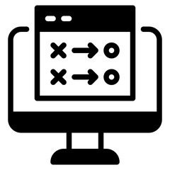 Computer Screen with Directional Icons