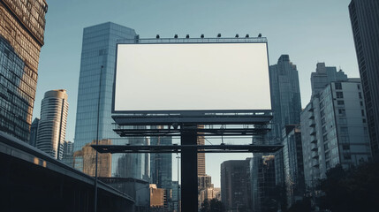 Billboard blank for outdoor advertising poster or blank billboard for advertisement in city