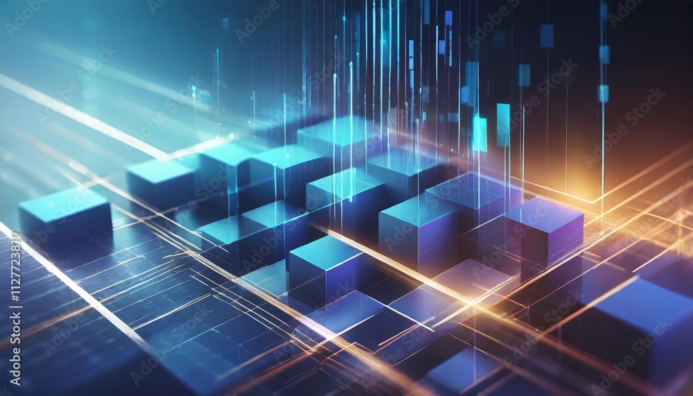 Poster futuristic abstract technology background showcasing data flow and business analytics for digital tr