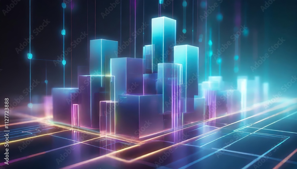 Aufkleber futuristic abstract technology background showcasing dynamic data flow, innovative business analytic